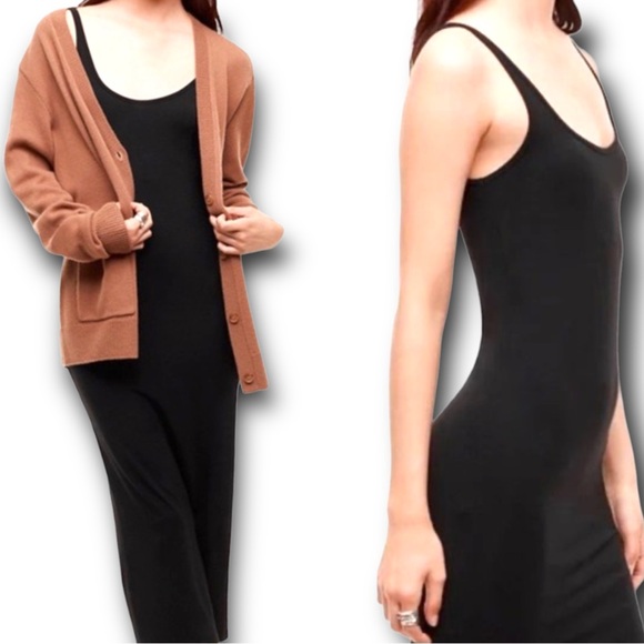 Aritzia Babaton Freddie Midi Maxi Tank Top Minimalist Dress In Black Size L - Picture 2 of 11